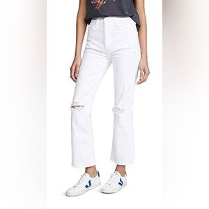 Mother the tripper white off white jeans distressed flare jeans almost innocent